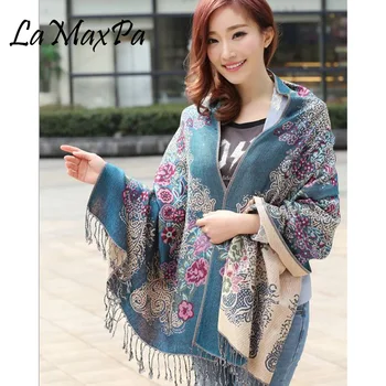 

LaMaxPa 2018 New Fashion Winter Scarf Women Print Tassel Shawl Printed Cashmere Scarf For Female Scarves Free Shipping Echarpe