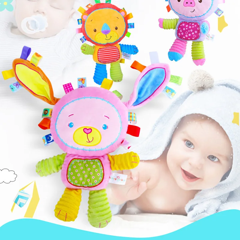 Детские игрушки, погремушки, успокаивающие куклы, плюшевые игрушки, погремушки для младенцев, животные, колокольчики, новорожденные животные, слон, обезьяна, лев, кролик