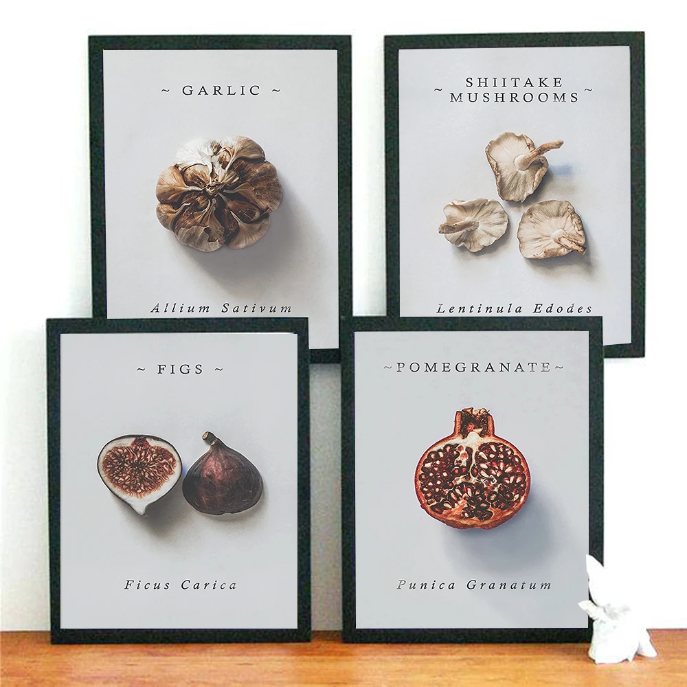 Farmhouse-Kitchen-Gallery-Home-Decor-Wall-Art-Garlic-Fig-Pomegranate-Canvas-Painting-Fruit-Vegetable-Poste1r-Wall