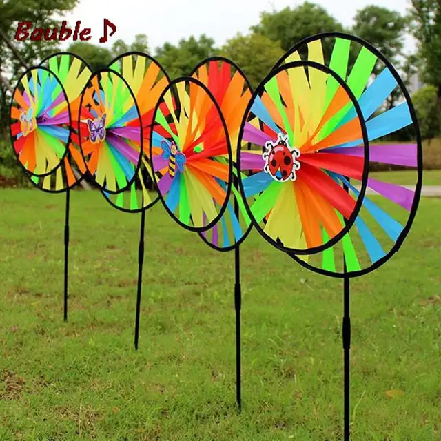 Colorful Polyester Wheel Windmill for Children Outdoor Activities and Garden Decoration Kids Windmill Toy 3