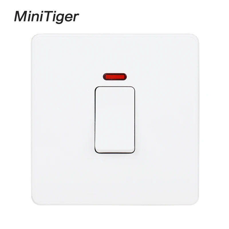 Minitiger UK standard 20A/45A переключатель водонагревателя с неоновым светодиодный индикатор с двойным полюсом выключатель питания AC Air cooker переключатель