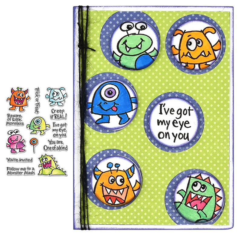 

Little Monsters Clear Stamps for DIY Scrapbooking Crafts Cards Making Decor Transparent Stempels New Silicone Seal