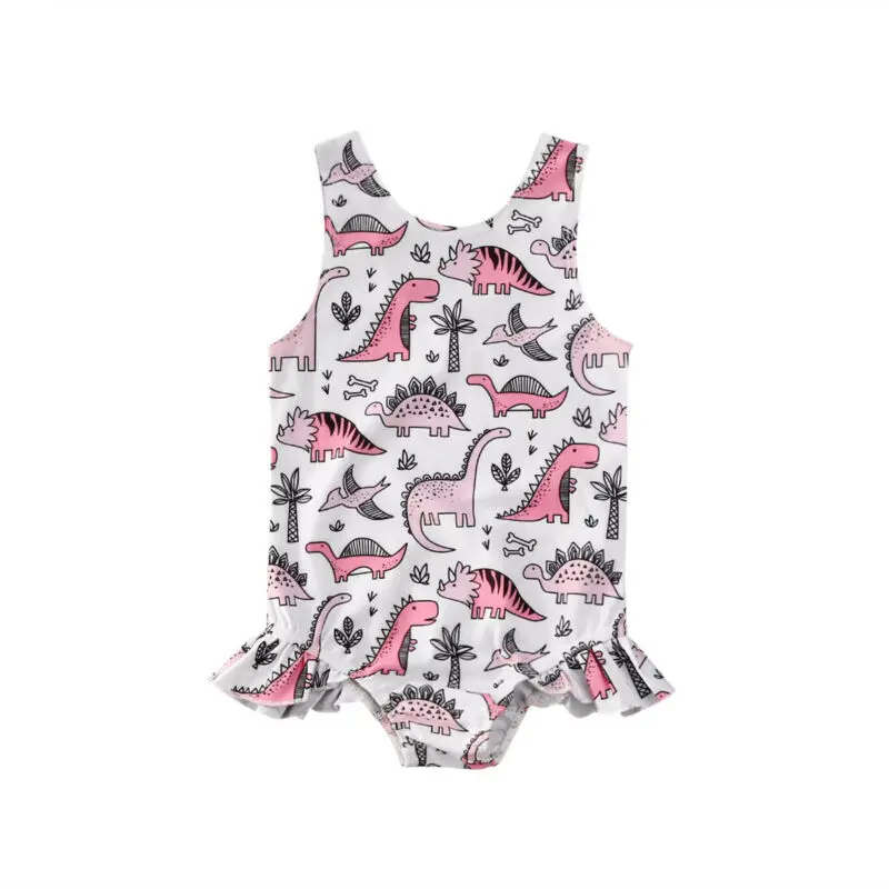 2020 summer Swimming suit Toddler Baby Kids Girls Swimsuit Beach Swimwear Bikini Set Dinosaur Bathing Suit | Мать и ребенок