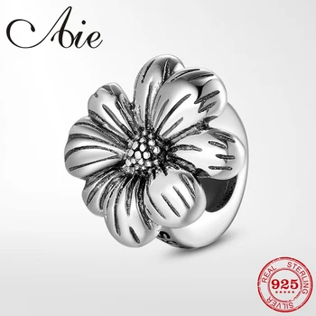 

New 925 Sterling Silver Delicate charming flower stopper spacer Bead Jewelry making fit Original European charms Bracelet Bangle