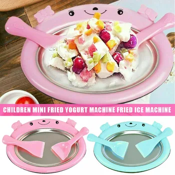 

Instant DIY Ices Cream Maker Ices Roll Pan Machine Yogurts Homemade Plate S7