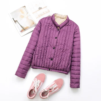 

2020 Women's Down Jacket Autumn Winter Ultra Thin Down Jacket Women Puffer White Duck Down Coat Clothes SM1901 KJ3616