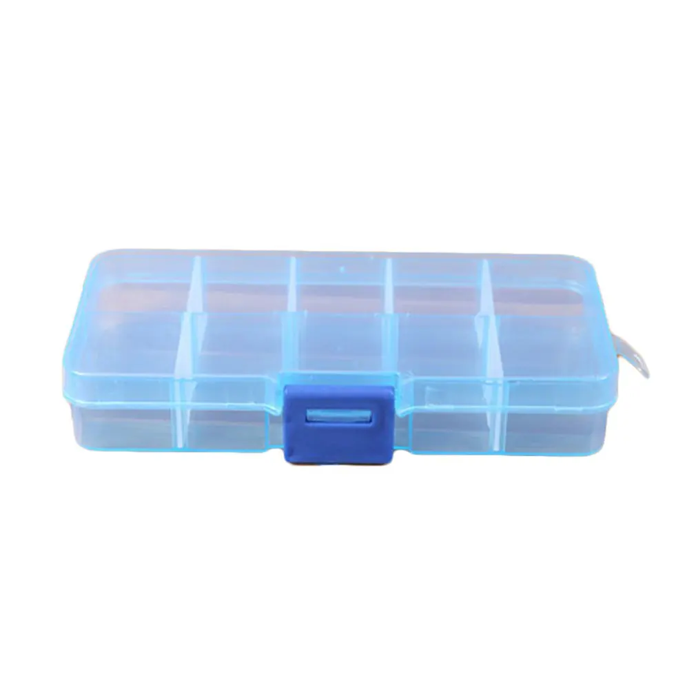 

10 Grids Plastic Storage Box for Small Component Jewelry Tool Box Bead Pills Organizer Nail Art Tip Case