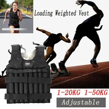20 кг 50 кг Максимальная загрузка Вес жилет для бокса фитнес-оборудование для тренировки Регулируемый взвешенный жилет куртка Песочная одежда