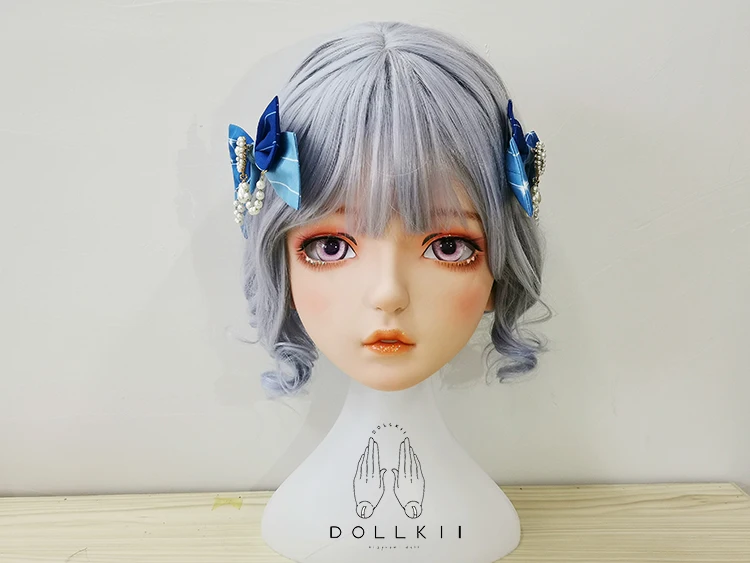 

(DOLLKII-N) Top Quality Handmade Female Girl Resin Half Head Cosplay Japanese Role Play BJD Kigurumi Mask Crossdresser Doll Mask