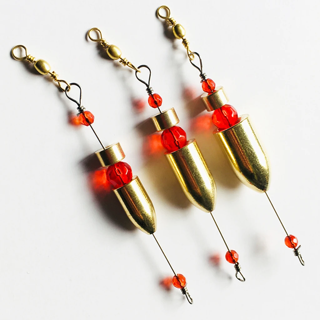 5 Packs Brass Carolina Ready Rig Fishing Rig Sinker Weights Terminal Tackle Fishing Tools