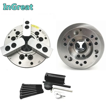 Cheap Hollow Hydraulic Chuck 5 Inch 135mm 3 Jaw & Back Plate For CNC Lathe Boring Cutting Tool Holder Hole Hydraulic Chuck Oil CE