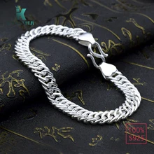 KASANIER, новинка, хит, настоящее 925 пробы, серебро, ширина 15 мм, мужские Модные браслеты, хип-хоп/рок, браслет в форме хлыста, ювелирные изделия