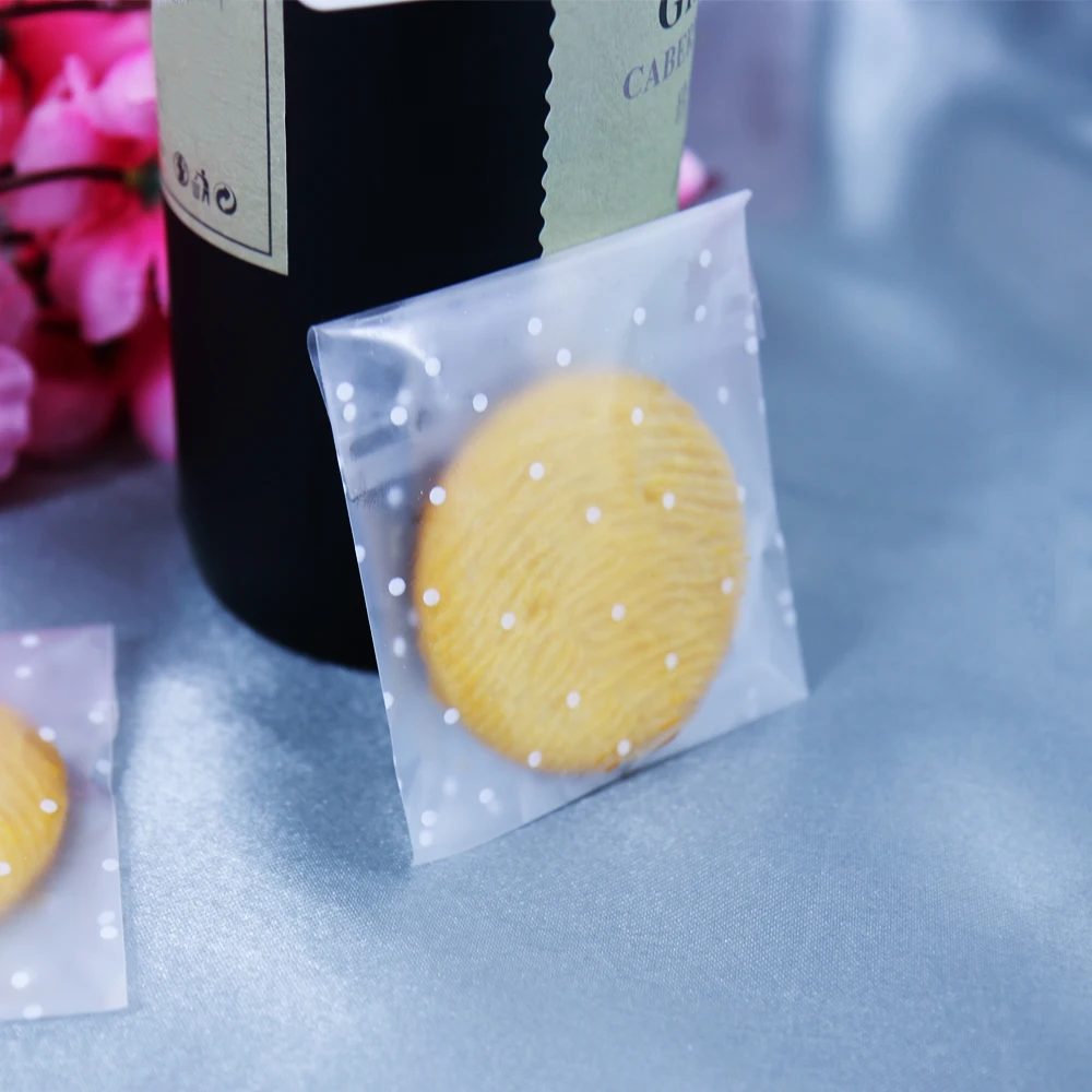 

100PCS Transparent Dot Cookie Candy Bag Candy Gift Bag Package For DIY Wedding Birthday Goodies Snack Baking Plastic Bag