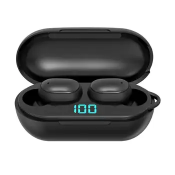 

TWS Bluetooth Earphone V5.0 Stereo Mini Wireless Earbuds LED Display Wireless Waterproof Headset With Dual Mic Phone Holder