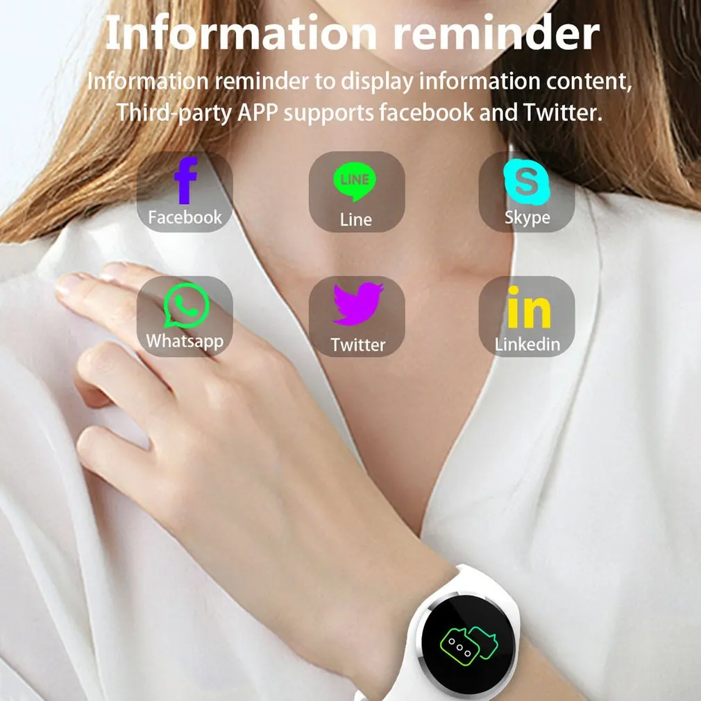 Women Girl Waterproof Wireless Smart Watch Phone Mate For For Android IOS Heart Rate tracker watch