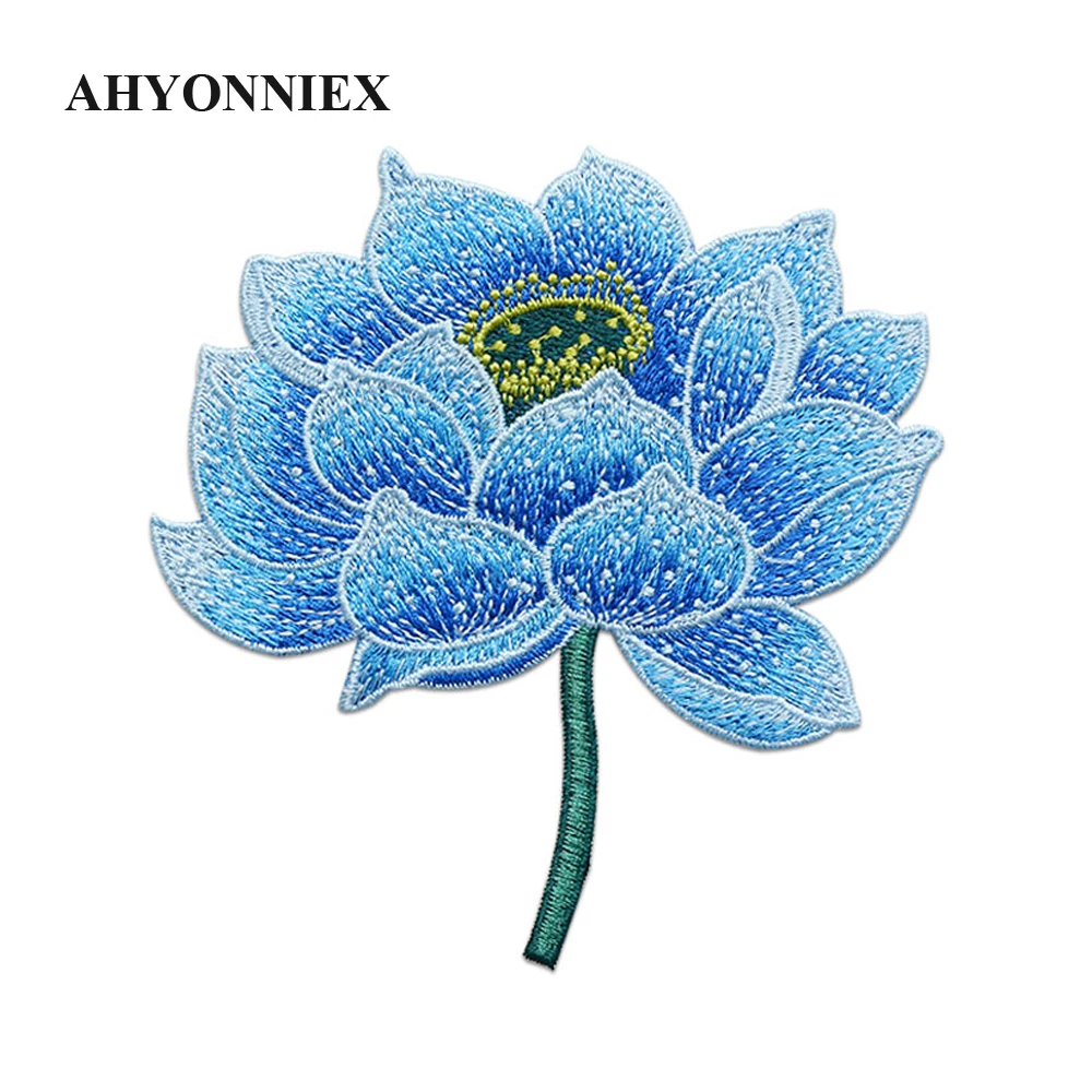 AHYONNIEX 연꽃 아플리케 자수 천 패치, 원피스 클래식 코스튬 DIY 액세서리, 1 개