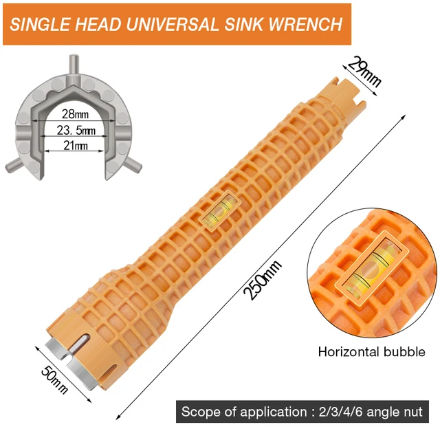 DTBD Multi-function Short Handle Universal Wrench Large Opening Bathroom Pipe Wrench  Adjustable Aluminum Alloy Repair Tool Sale Single Head
