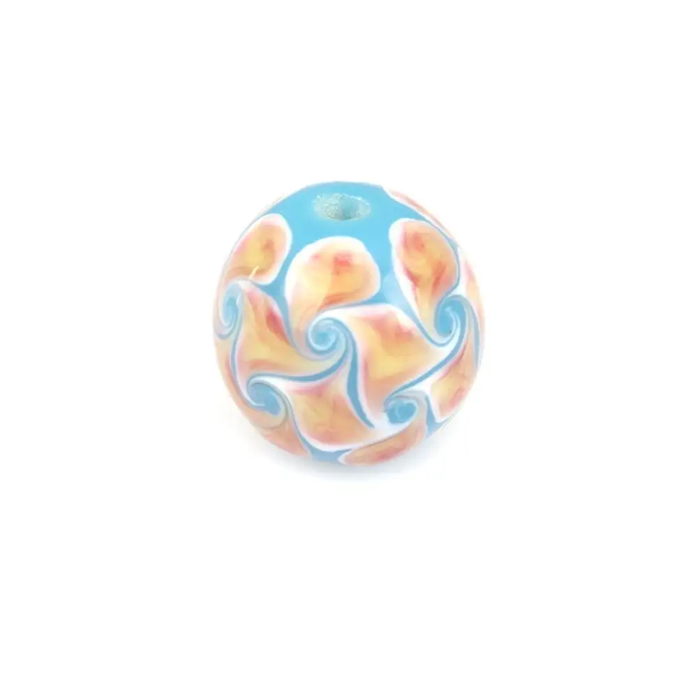 DoreenBeads стеклянные бусины лэмпворк Круглые разноцветные цветочные винтажные DIY