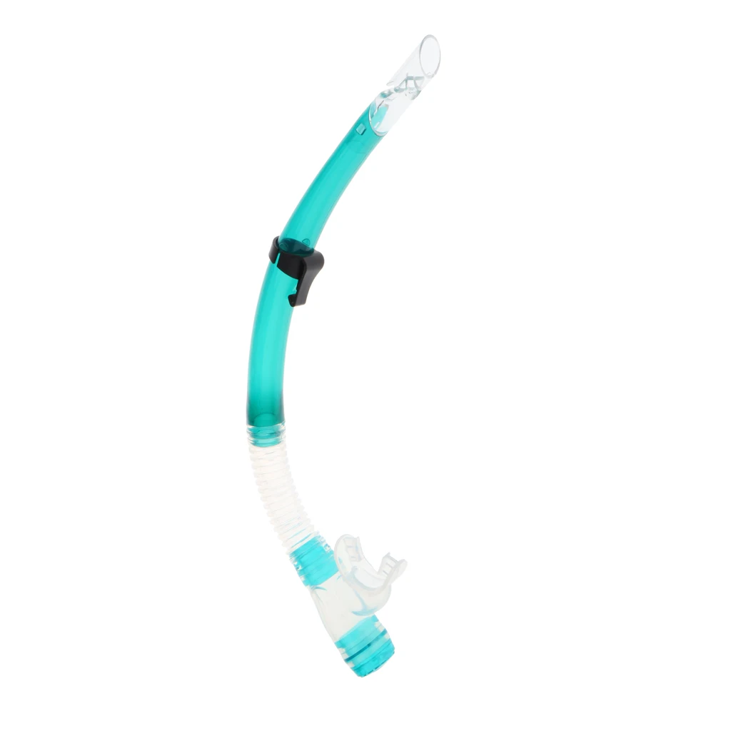 Semi Dry Snorkel Swim Training Diving Underwater Breath Tube Mouthpiece w/ Clip