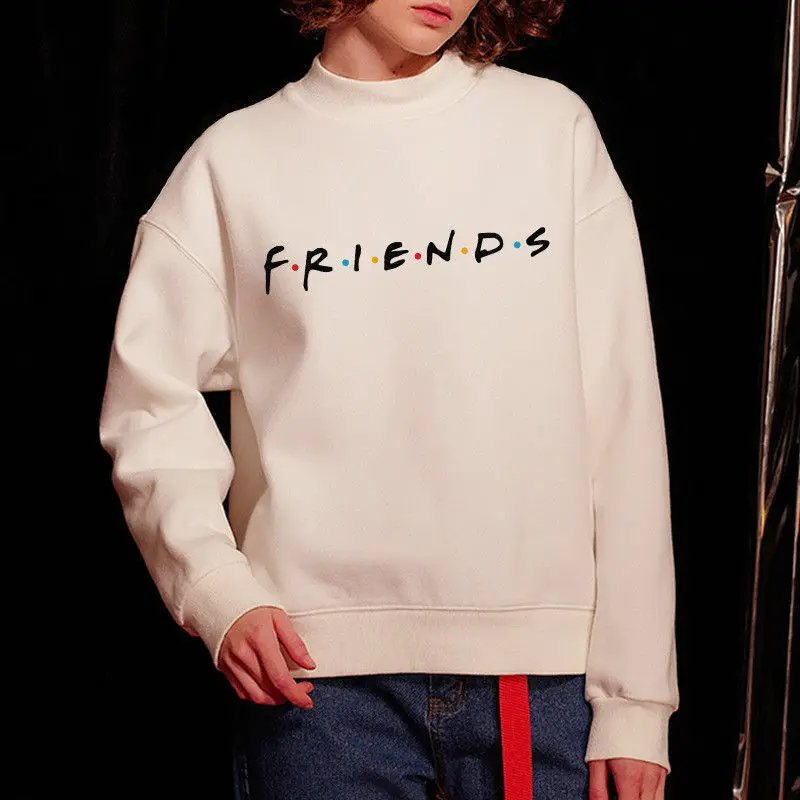

Goocheer Womens FRIENDS Print Hoody Sweatshirt Ladies Casual Pullover Jumper Tops Loose Letter Comfort Female Coats Outwear