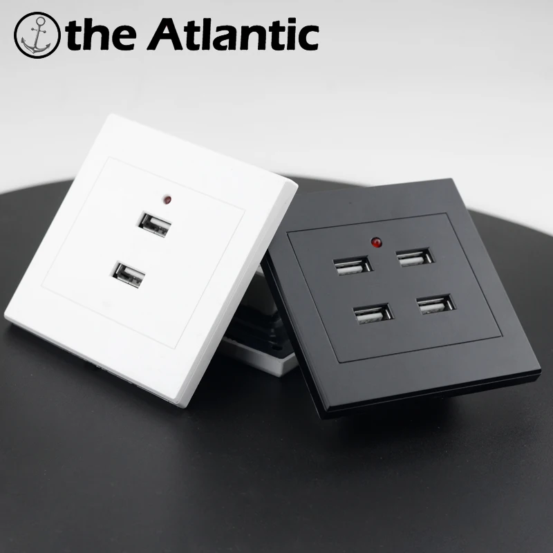 최고의 4 포트 USB 포트 3.5A 벽 충전기 어댑터 EU 플러그 소켓 전원 콘센트 패널 접지 전기 벽 충전기 어댑터 충전