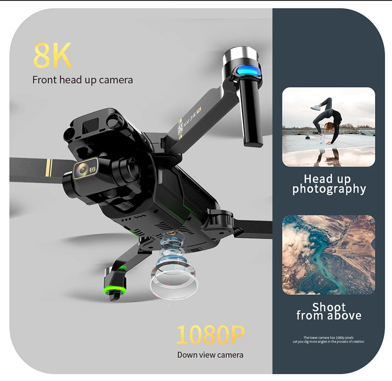 Drone Pro GPS Drone 8KHD Camera Brushless 3 Axis Gimbal Professional Anti-Shake Photography Foldable Quadcopter Toy rc tech quadcopter