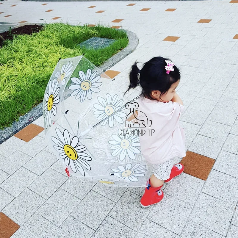 

Creative Sunflower Umbrella For Children Windproof And Rainproof Baby Cute Street Flower Wave Point