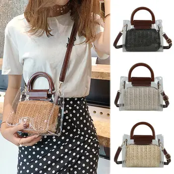 

Fashion Women Bag Woven Rattan Handbag Purse Crossbody Beach Summer Tote