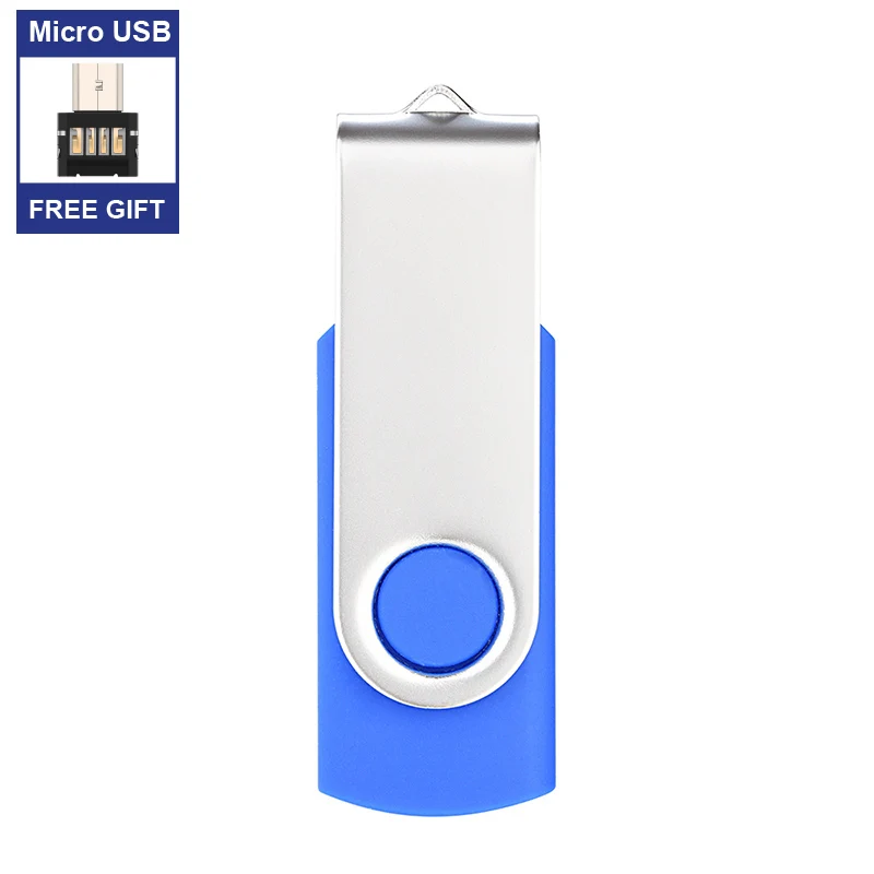 

Free Micro USB adapter memory stick metal waterproof usb flash drive 64gb 128gb 256gb U disk key Pendrive 128MB 32GB 16GB 8GB