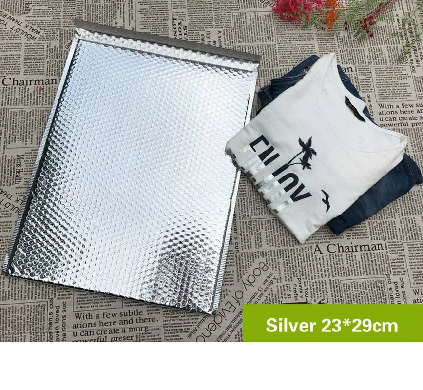 Packaging Shipping Bubble Mailers Sliver Self Seal Padded Envelopes Gift Bag Mailing Bags Wrap Storage 50pcs 23*29 |