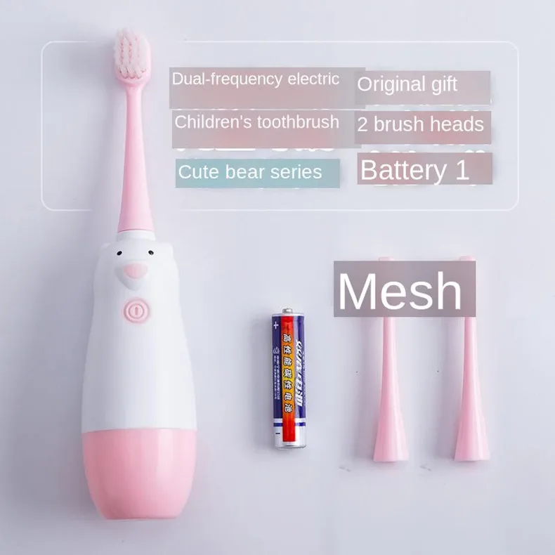 Электрическая зубная щетка Детская электрическая Мягкая зубная щетка для волос мультяшная Водонепроницаемая детская зубная щетка звуковая волна детская Подарочная зубная щетка w