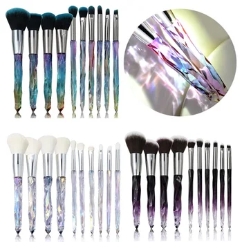 

10Pcs New Diamond Makeup Brushes Set Women Foundation Powder Blush Eye Shadow Lip Cosmetic Colorful For Make Up Tools