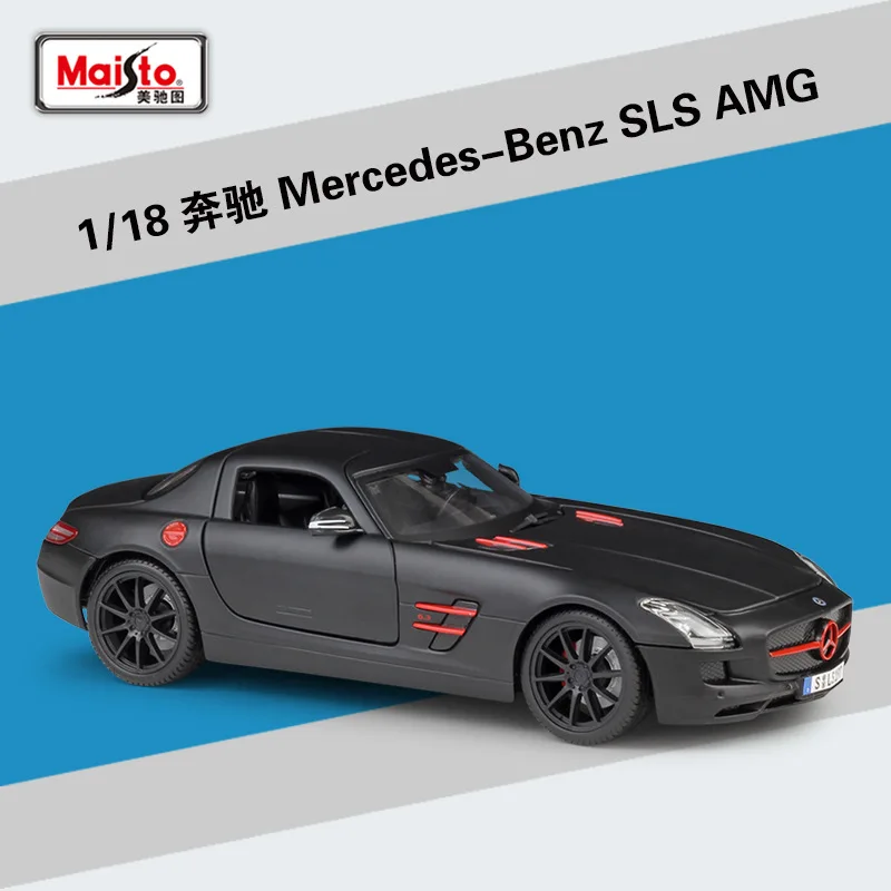 Maisto литье под давлением 1:18 высокая модель автомобиля сплава Модель автомобиля AMG GT SLS AMG 1936 500K GLK металлический гоночный автомобиль для взрослых Коллекция - Цвет: SLS AMG BLACK