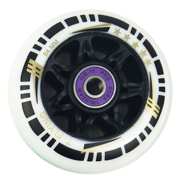 84mm 8 Pieces inline speed skate wheels green 83A other color 84A tires free skating roller for racing patines - Color: Model4 8 wheels set