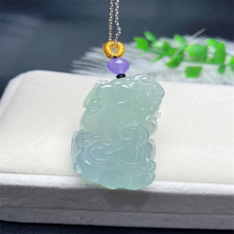 

Hot Selling Natural Hand-carve Jade Ice Species Pixiu Necklace Pendant Fashion Jewelry Accessories Men Women Luck Gifts