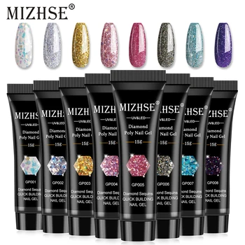 

MIZHSE Poly UV Gel 20 Colors Acrylic Builder Nail Gel Polish Quick Building for Nails Extensions Gel Varnish Soak Off Nails Art