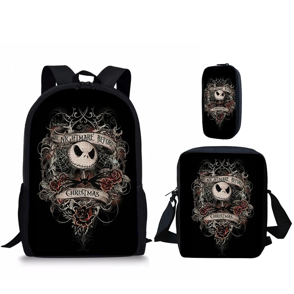  FORUDESIGNS Jack Skellington Print Messenger Bag Nightmare Before Christmas Crossbody Bags Female H - 4000210979754