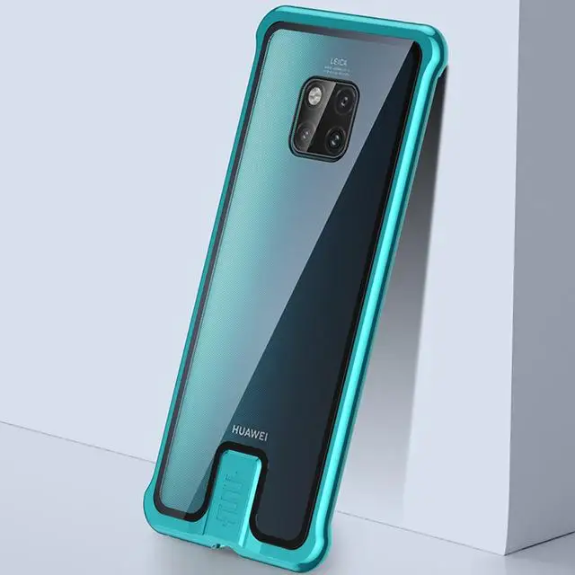 Чехол для huawei mate 20/Pro 9h твердость прозрачное закаленное стекло и алюминиевый металлический слайдер крышка для huawei mate 20 Pro тонкий жесткий - Цвет: Зеленый