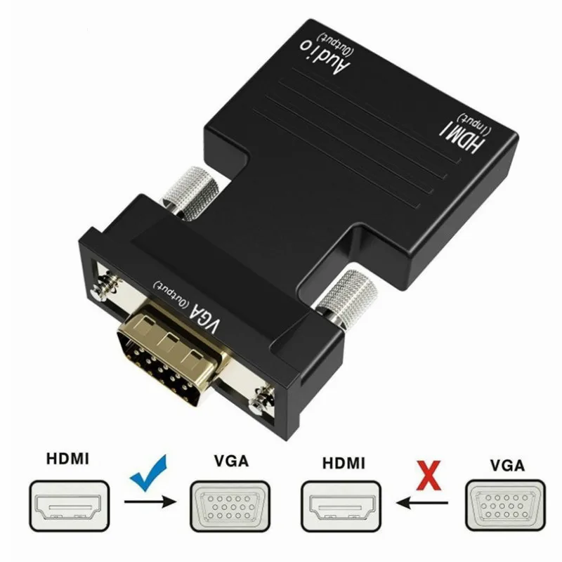 HDMI Женский VGA Мужской конвертер с 3 5 мм AUX аудио кабель адаптер 1080P FHD видео выход