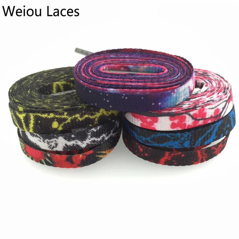 Weiou hot Shoestring Tops Silk Screen Printing Flat Print Shoelaces For Dress Shoes Personalized Replacement Shoelaces 60-180cm