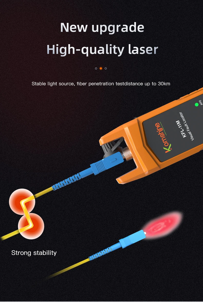 optical multimeter 1/10/20/30mw KFL-11M  5/10/20/30km Mini Visual Fault Locator Testing Distance is up to 30km   With Back Clip Design, LED ftth fast connector