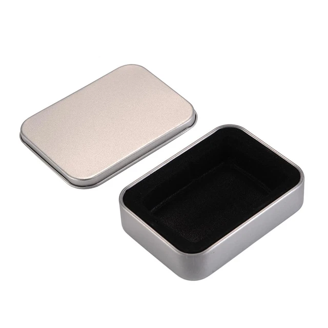 10/20/30pc 3.7 x 2.4 x 0.8 inch Metal Rectangular Hinged Tin Box