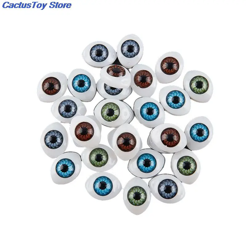 10pcs/pack Plastic Doll Safety Eyes Animal Toy Puppet Making DIY Craft Doll Accessories 7mm 8mm 10mm 12mm Random Color