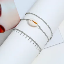 Летние популярные модные новые стильные пляжные аксессуары в европейском и американском стиле, креативные браслеты в виде ракушек, комбинированные женские браслеты