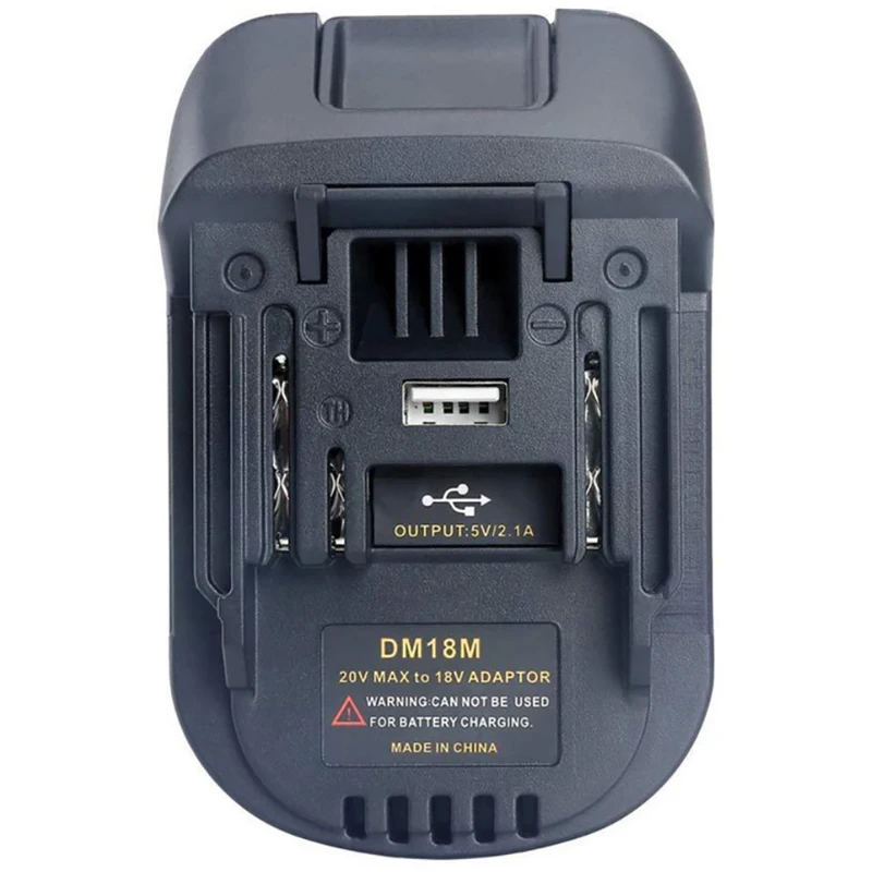 1PC Upgrade Replacement DCB200 USB Battery Adapter For 20V DEWALT Milwaukee M18 Convert To Makita 18V