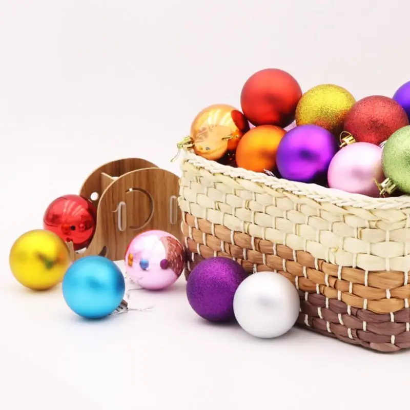 24Pcs/lot Christmas Balls Polystyrene Balls Christmas Tree Decoration New Year Christmas Tree Ornaments Gifts Decor Accessories