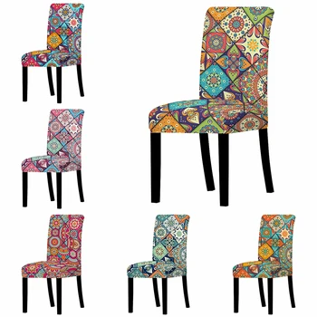 

Bohemia Geometry Chair Covers Antifouling Elastic Stretch Chair Covers Slipcovers Universal Removable Chair Protective Covers