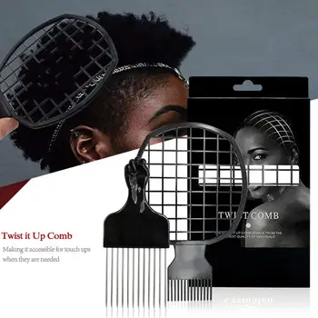 

2pcs/set Afro Twist Hair Comb African Men's Hairdressing Afro Comb Twist Wave Curl Brush Comb