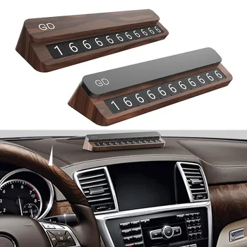 

2020 New Simple Mobile Number Plate Aluminum High Temperature Temporary Parking Card Temporary Stop Sign Alloy+ABS+Wood #Ger