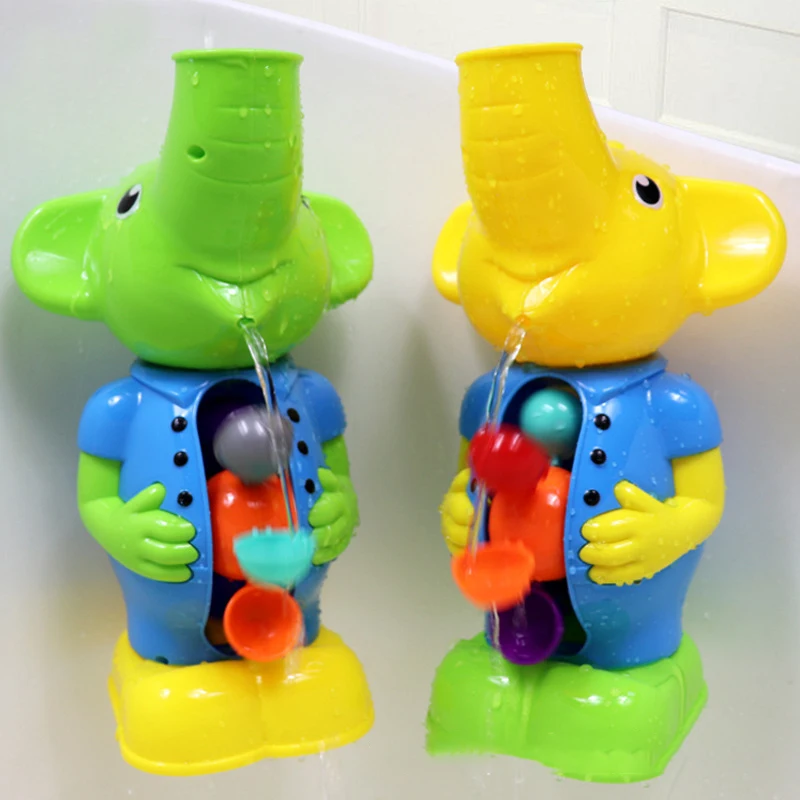 Kids Shower Bath Toys Cute Yellow Duck Waterwheel Elephant Toys Baby Faucet Bathing Water Spray Tool Dabbling Toy baby toys 4
